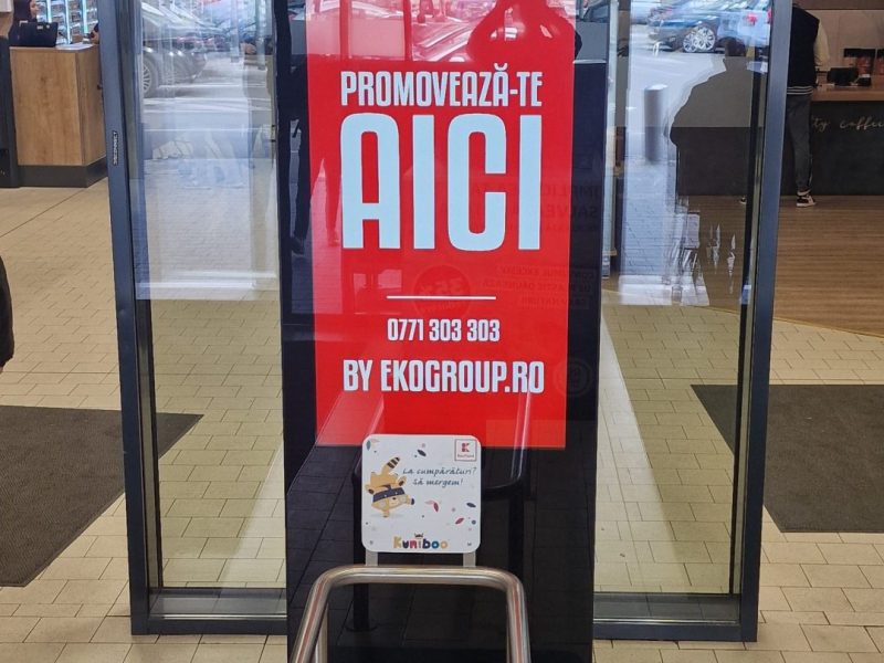 Publicitate interactivă în Cluj Napoca cu rețeaua DOOH EkoGroup, susținută de Ciprian Petrescu